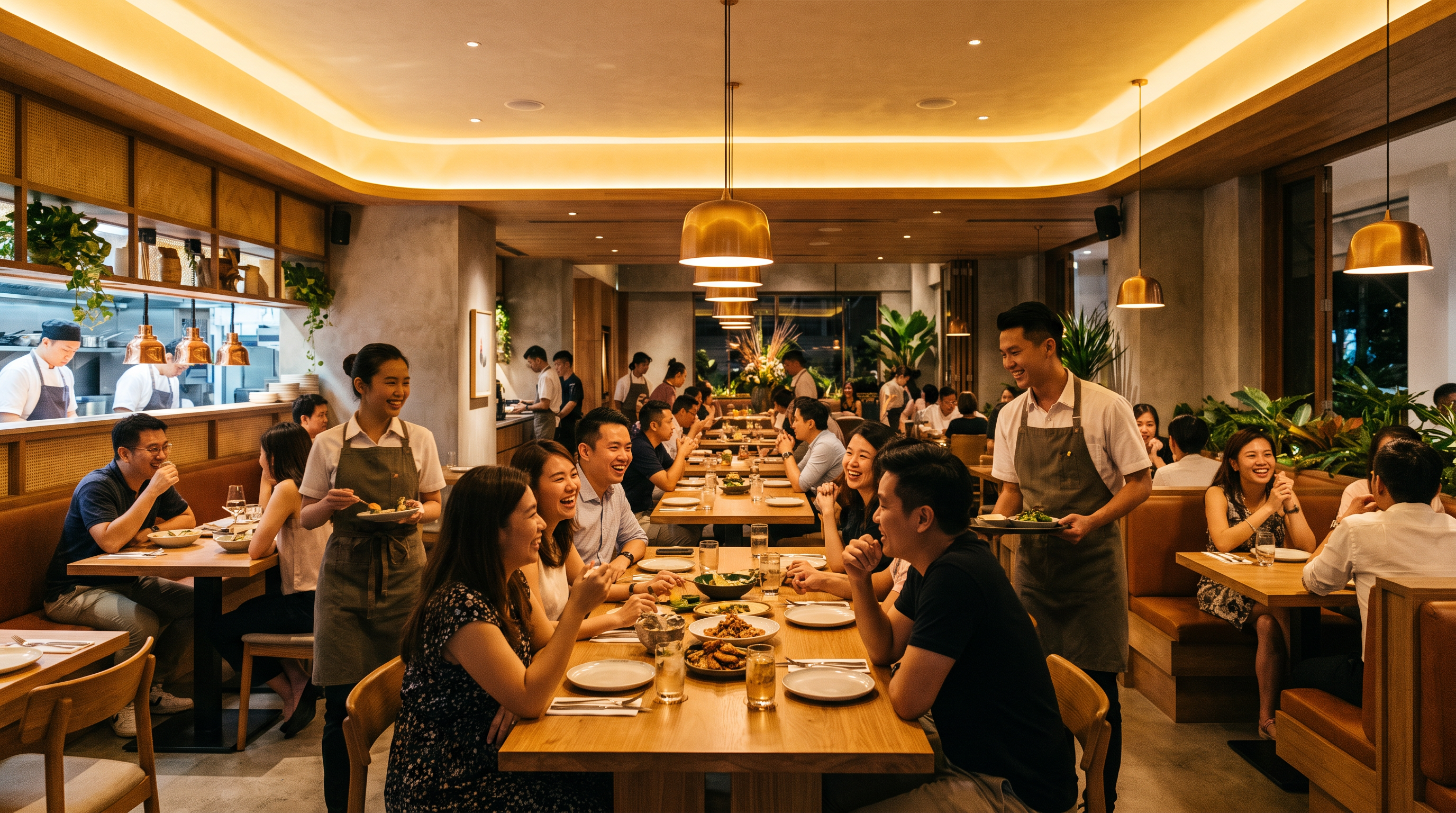 Restaurant packed with customers